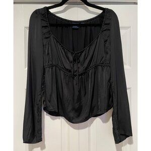 GAP Womens‎ Satin Babydoll Top Size S Whimsigoth Dark Fairy Romantic Witchy Emo